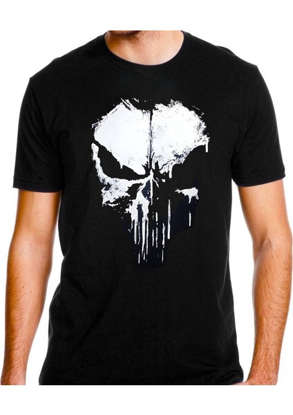 Alfa Punisher Siyah Baskılı Tişört