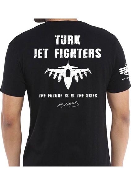 Alfa Jet Fighters Baskılı Tişört Siyah