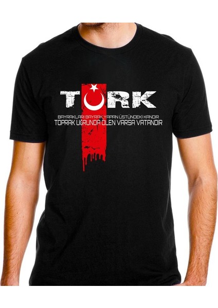 Alfa Türk Bayrak Baskılı Tişört
