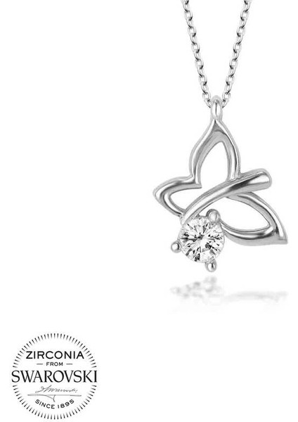 Swarovski Taşlı Gümüş Yusufcuk Bayan Kolye