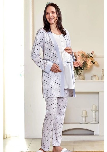 Flz 31-134 Bayan Sabahlıklı Lohusa Pijama Takımı