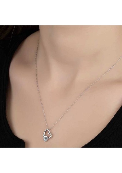 Swarovski Taşlı Gümüş Kalp Bayan Kolye fiyatları