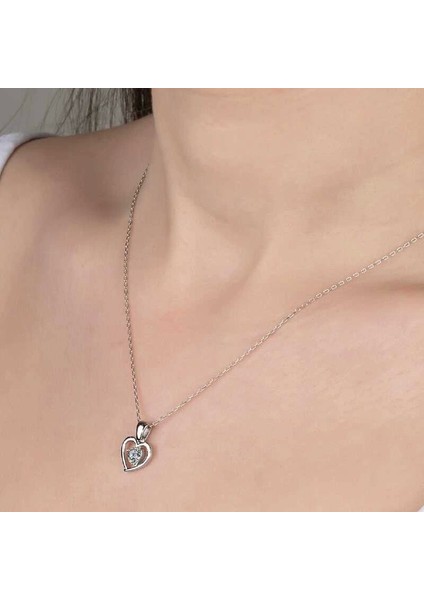 Swarovski Taşlı Gümüş Kalp Bayan Kolye fiyatları