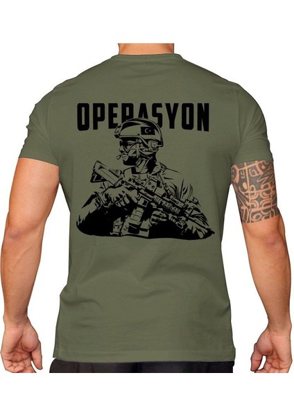 Alfa Operasyon Asker Baskılı Tişört