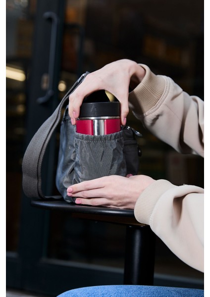 Kadın Suya Dayanıklı Krinkıl Kumaş Çok Gözlü Ayarlanabilir Koyu Gri Çapraz Askılı Omuz Çantası indirimleri