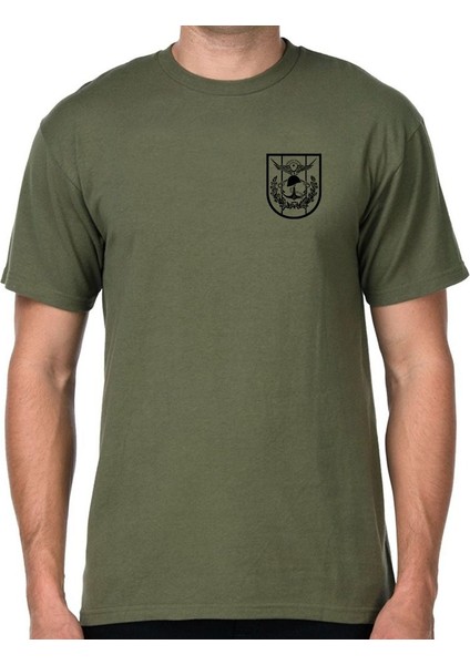 Alfa Tsk Küçük Logo Sırtta Bayrak Siyah Baskılı Tişört