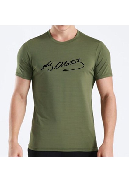 Alfa Atatürk Imza Baskılı Tişört Siyah