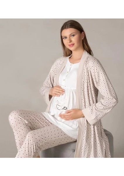 Flz 31-134 Bayan Sabahlıklı Lohusa Pijama Takımı