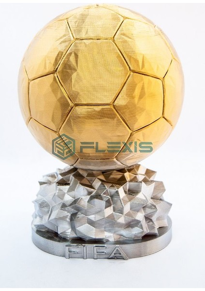 Flexıs We Make It Possıble For You Isminize Özel Fıfa Ballon D'or Maketi 15 cm Hediyelik Gold Kaplama