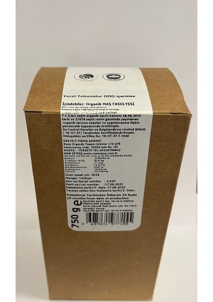 Organik Glutensiz Maş Fasulyesi 750Gr fiyatları