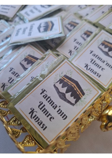 Hediyelik Umre Hatıralı Kına Paketi (25 Adet)