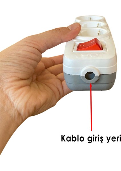 Grup Priz 3'lü Anahtarlı Kablosuz Topraklı Başlık Klemensli Çoğaltma Üçlü Piriz