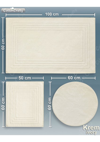 Pamuklu Dokuma Su Emici Banyo Paspas Seti, Banyo Halısı, Vera, 3 Lü Set, Klozet Takım 60X100 - 60X50 - 60X60 fiyatları