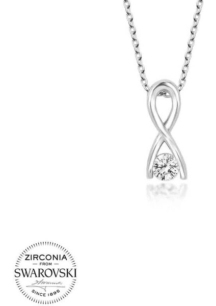 Swarovski Taşlı Gümüş Sonsuzluk Bayan Kolye