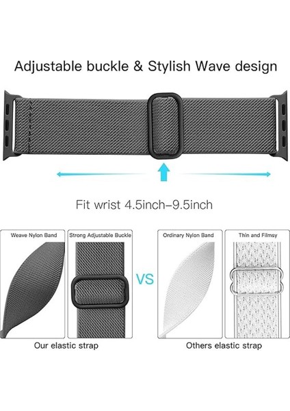 Apple Watch 4-5-6-7-8-9-10 Se Ultra Uyumlu 44-45-46-49MM Kumaş Elastik Kordon Kayış modelleri