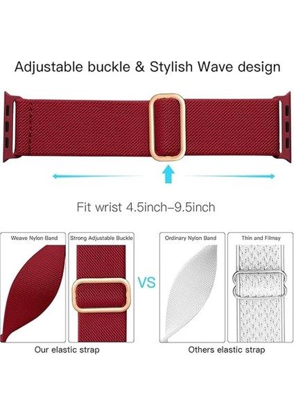 Apple Watch 4-5-6-7-8-9-10 Se Ultra Uyumlu 44-45-46-49MM Kumaş Elastik Kordon Kayış modelleri