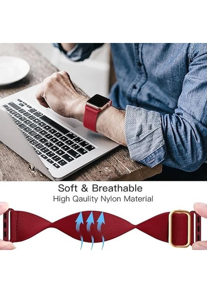 Apple Watch 4-5-6-7-8-9-10 Se Ultra Uyumlu 44-45-46-49MM Kumaş Elastik Kordon Kayış fırsatları