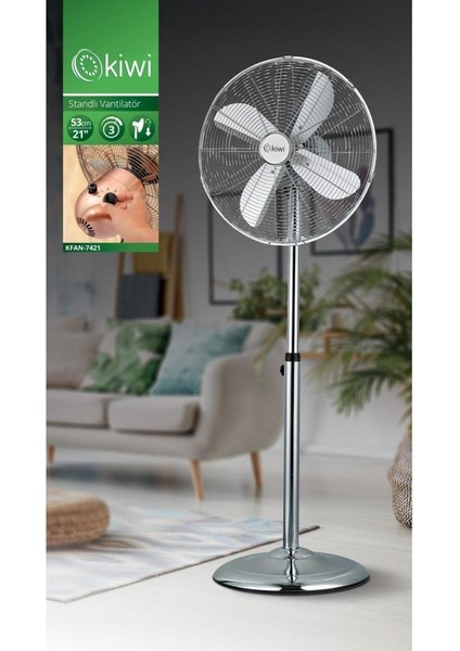KFAN-7421 Salınım Fonksiyonlu Metal Kanatlı Stand Vantilatör