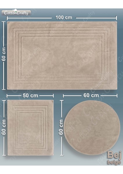 Pamuklu Dokuma Su Emici Banyo Paspas Seti, Banyo Halısı, Vera, 3 Lü Set, Klozet Takım 60X100 - 60X50 - 60X60 fiyatları