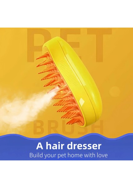 2024 Çok Fonksiyonlu Dönen Kedi Bakım Buharlı Fırça Pet Esteri Epilasyon Püskürtme Masaj Track 3 In1 Kendi Kendini Temizleme Buhar Kedi Fırçası: Kahve (Yurt Dışından)