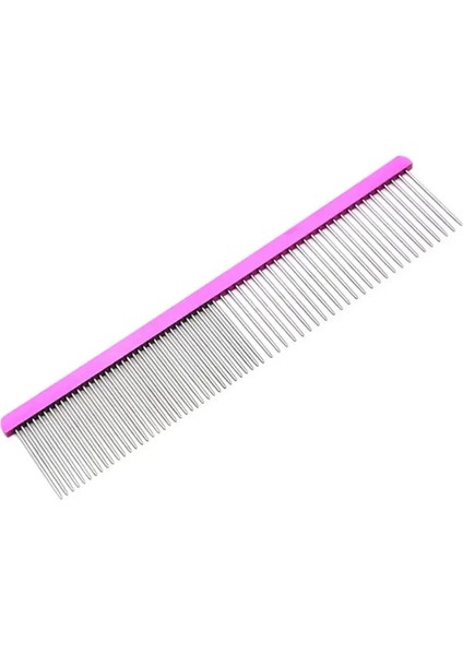 Köpek Paslanmaz Çelik Köpek Fırçası Evcil Hayvan Bakımı Masaj Köpekler Tombul Çift Diş Köpekler Tarak Kedi Saç Çıkartma Evcil Hayvan Ürünleri: Pembe (Yurt Dışından)