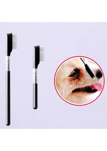 Köpek Tarağı Mini Yüz Fırça Köpek Köpekleri Için Göz Fırçası Ağız Saç Fırçası Kedi Gözyaşları Temizleme Köpek Tımar Evcil Hayvan Saçları Sökücü: Çift Taraflı Tarak (Yurt Dışından)
