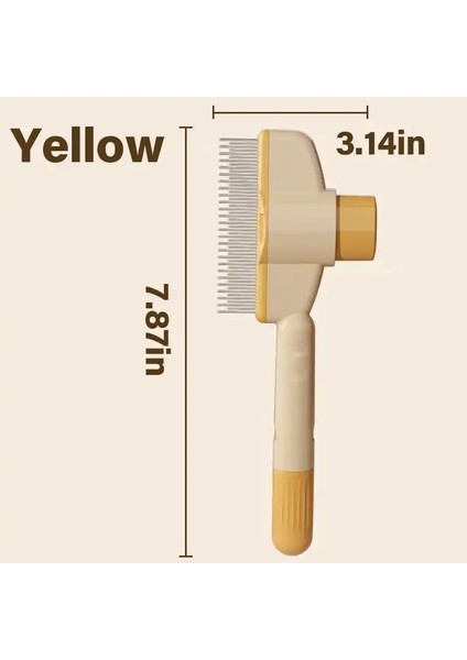 Kendini Temizleyen Evcil Hayvan Pire Pul Tarak Tımarlama Fırçası Yıkanabilir Kedi Saç Tarağı Düğüm Çıkarma Yüzen Saç Temizleme Fırçakolor: Sarı (Yurt Dışından)