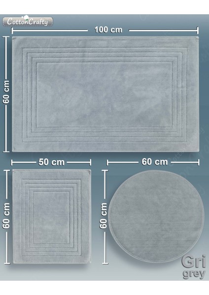 Pamuklu Dokuma Su Emici Banyo Paspas Seti, Banyo Halısı, Vera, 3 Lü Set, Klozet Takım 60X100 - 60X50 - 60X60 fiyatları