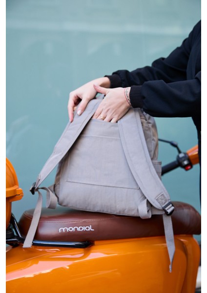 Unisex Suya Dayanıklı Krinkıl Kumaş Çok Gözlü Vizon Laptop Okul ve Sırt Çantası indirimleri