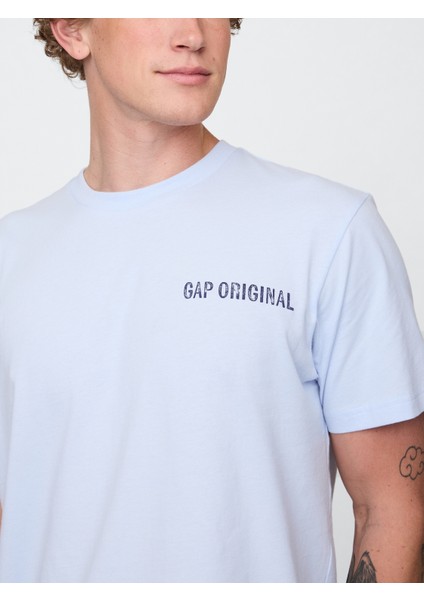 Erkek Açık Mavi Everyday Soft Relaxed Grafik T-Shirt modelleri