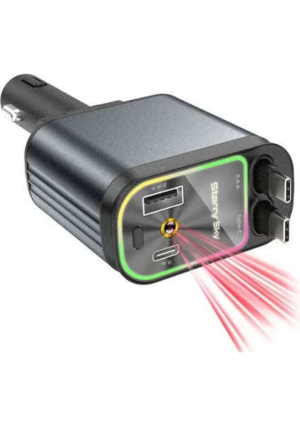 USB C Type-C Araç Şarj Aleti, 4'ü 1 Arada Hızlı Şarj Araç 66W Araç USB Çakmaklık Şarj Cihazı fiyatları