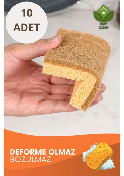 10 Adet Lifli Düz Bulaşık Süngeri – Özel Dokulu Dayanıklı Pinterest Mutfak Temizlik Süngeri Set