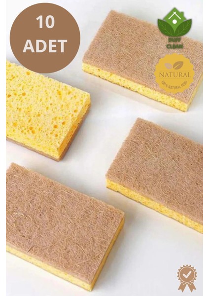 10 Adet Lifli Düz Bulaşık Süngeri – Özel Dokulu Dayanıklı Pinterest Mutfak Temizlik Süngeri Set