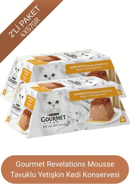 Tavuklu Mousse Kedi Ödülü 2X57G, 114G Paket, Lezzetli ve Besleyici
