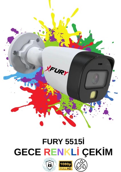 1 Li Ip Güvenlik Kamera Seti Sesli 4mp Gece Renkli Su Geçirmez 5515S 250GB indirimleri