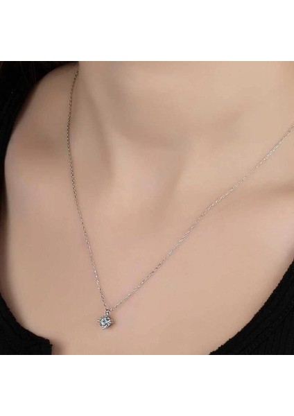 Swarovski Taşlı Gümüş Tektaş Bayan Kolye fiyatları