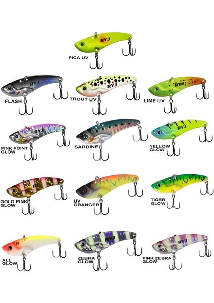 Ryuji Mirror Vib 9gr / 4.5cm Jig Yem Pink Zebra Glow