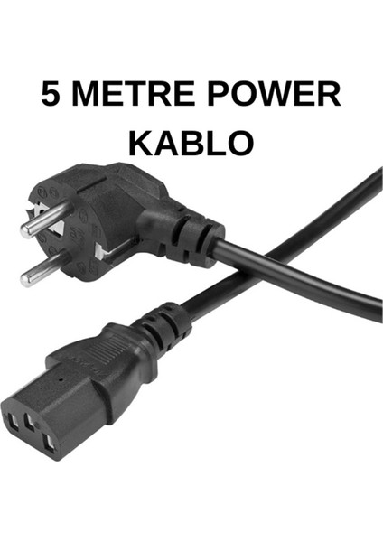 5 Metre Kettle Tip Power Kablosu ⚡ Bilgisayar Monitör Yazıcı Elektrik Kablosu C13