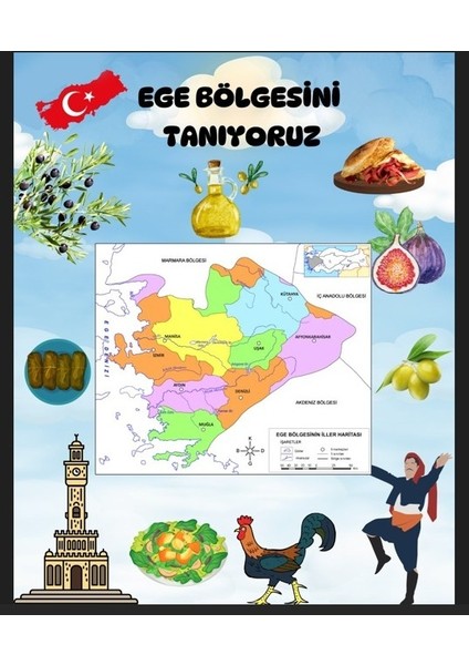 Bölgelerimizi Tanıyalım, Akdeniz Bölgesi, Ege Bölgesi, Marmara Bölgesi, Karadeniz Bölgesi, Güney Dogu Anadolu Bölgesi, Okul Etkinlik Kumaş Arka Fon 150X200 modelleri