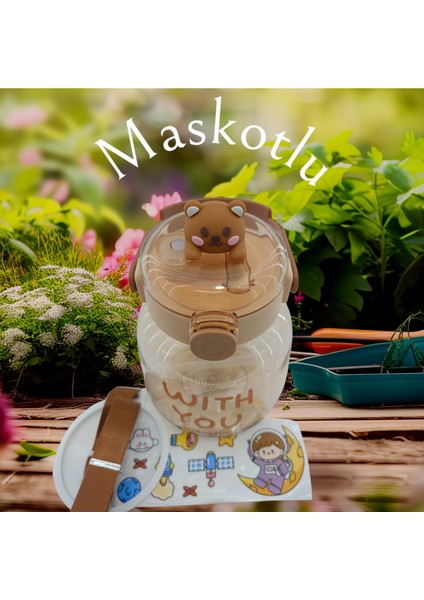 , Maskotlu, Hediyeli, Boyun Askılıklı, Ithal Lüx Kahverengi Matara/suluk 1100 ml (450) fiyatları