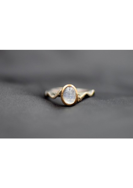 Ay Taşı Gümüş Yüzük Yılan Figürlü