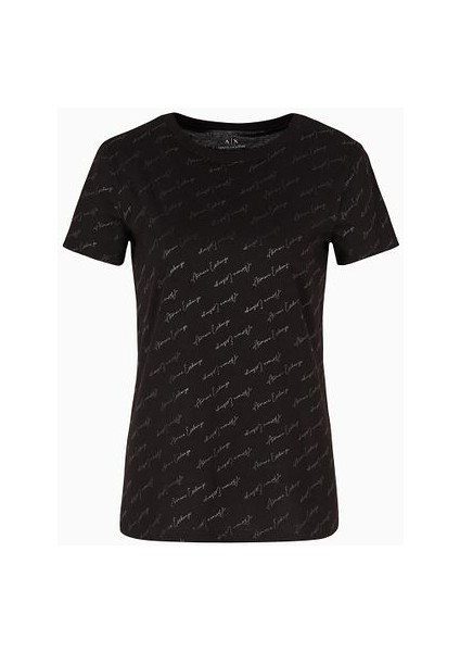 Kadın Detay Logolu T-Shirt - Siyah