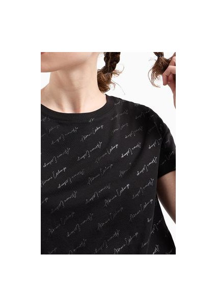 Kadın Detay Logolu T-Shirt - Siyah fırsatları