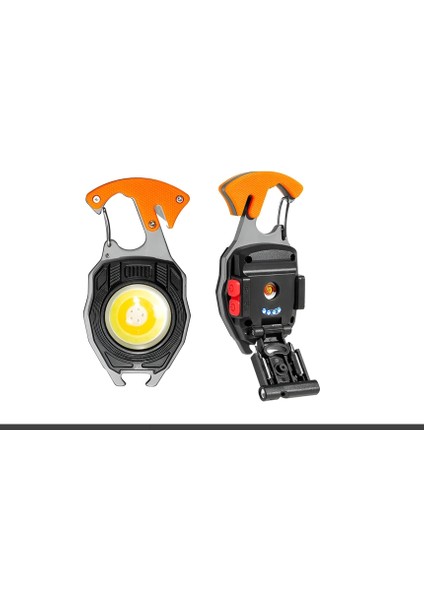 El Feneri Kamp Feneri Fonksiyonlu USB Şarjlı Çakmaklı Kesicili Düdüklü Tornavidalı Özel Kutulu