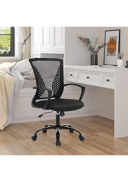Songmıcs Ergonomik Ofis Sandalyesi - 360° Döner, Nefes Alabilir File Sırtlık, Sallanma Özellikli, 120 kg Taşıma Kapasiteli, Siyah fırsatları