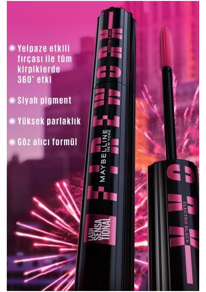 Lash Sensational Firework Electroblack Maskara indirimleri
