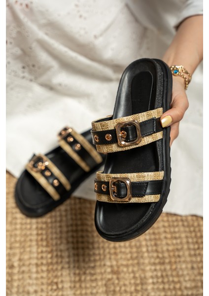 Bassa Kadın Hasır Detaylı Tokalı Terlik fiyatları