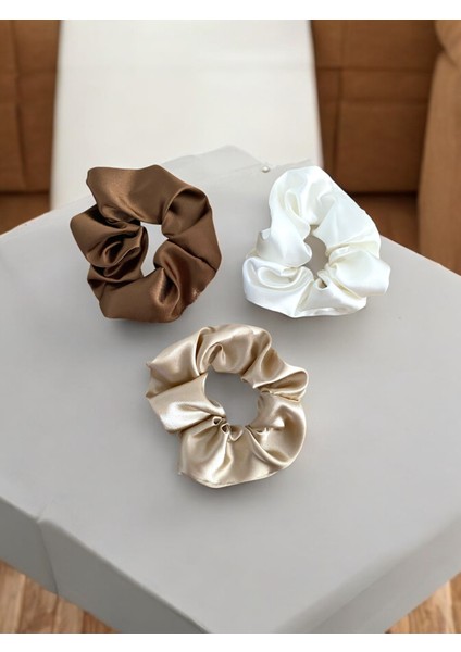 Özel Kutuda Nude Harmony Saten Scrunchie 3’lü Set modelleri