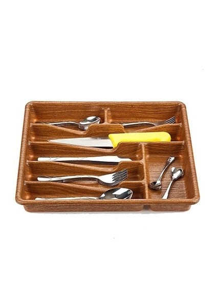 KÜÇÜK - AHŞAP RENK - 7 BÖLMELİ ÇEKMECE İÇİ KAŞIKLIK 36X32CM (3791) fiyatları