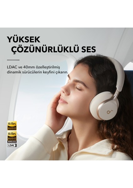 Soundcore Space One Kablosuz Kulaküstü Kulaklık - 40 Saat Oynatma Süresi - Anc - Bluetooth 5.3 -Aı Destekli 3 Mikrofon - Pembe